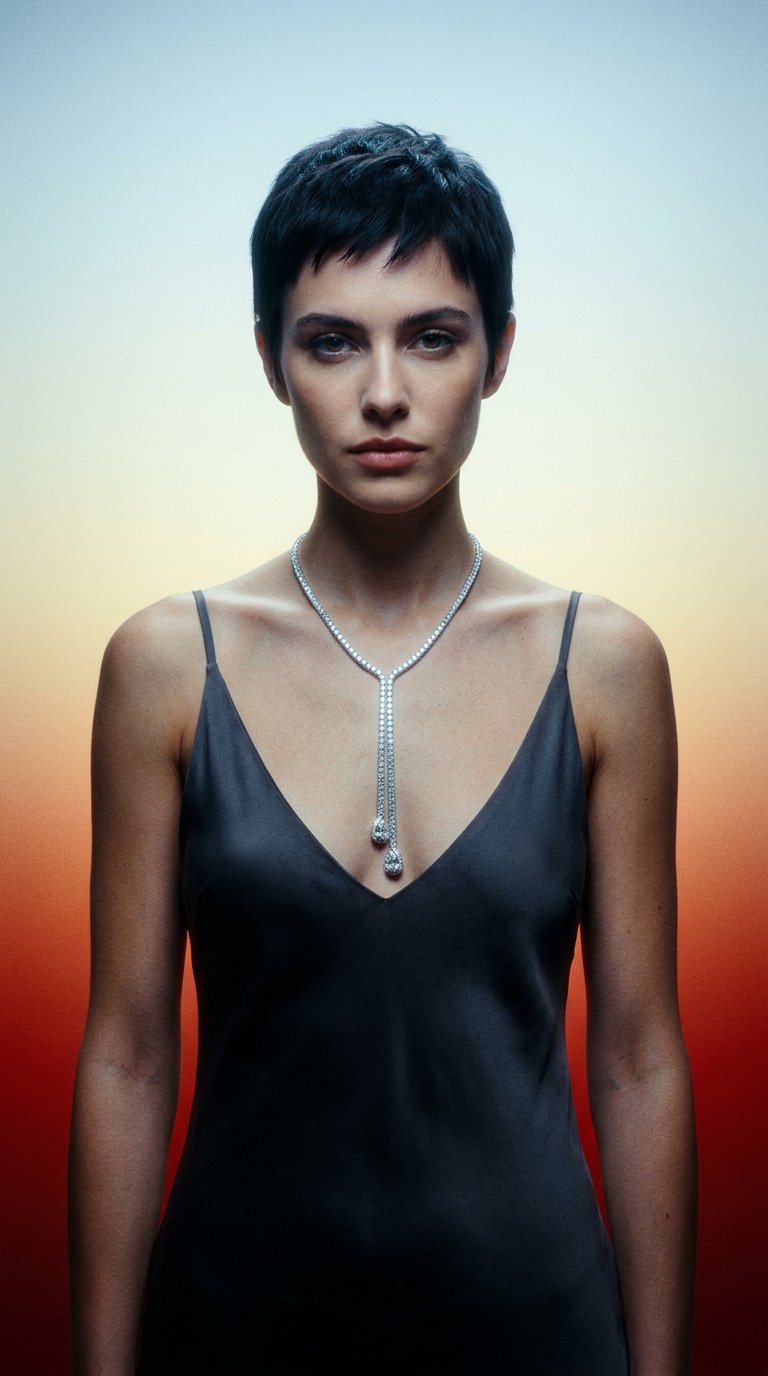 AI product shot of Manifest Cascade Lariat Necklace