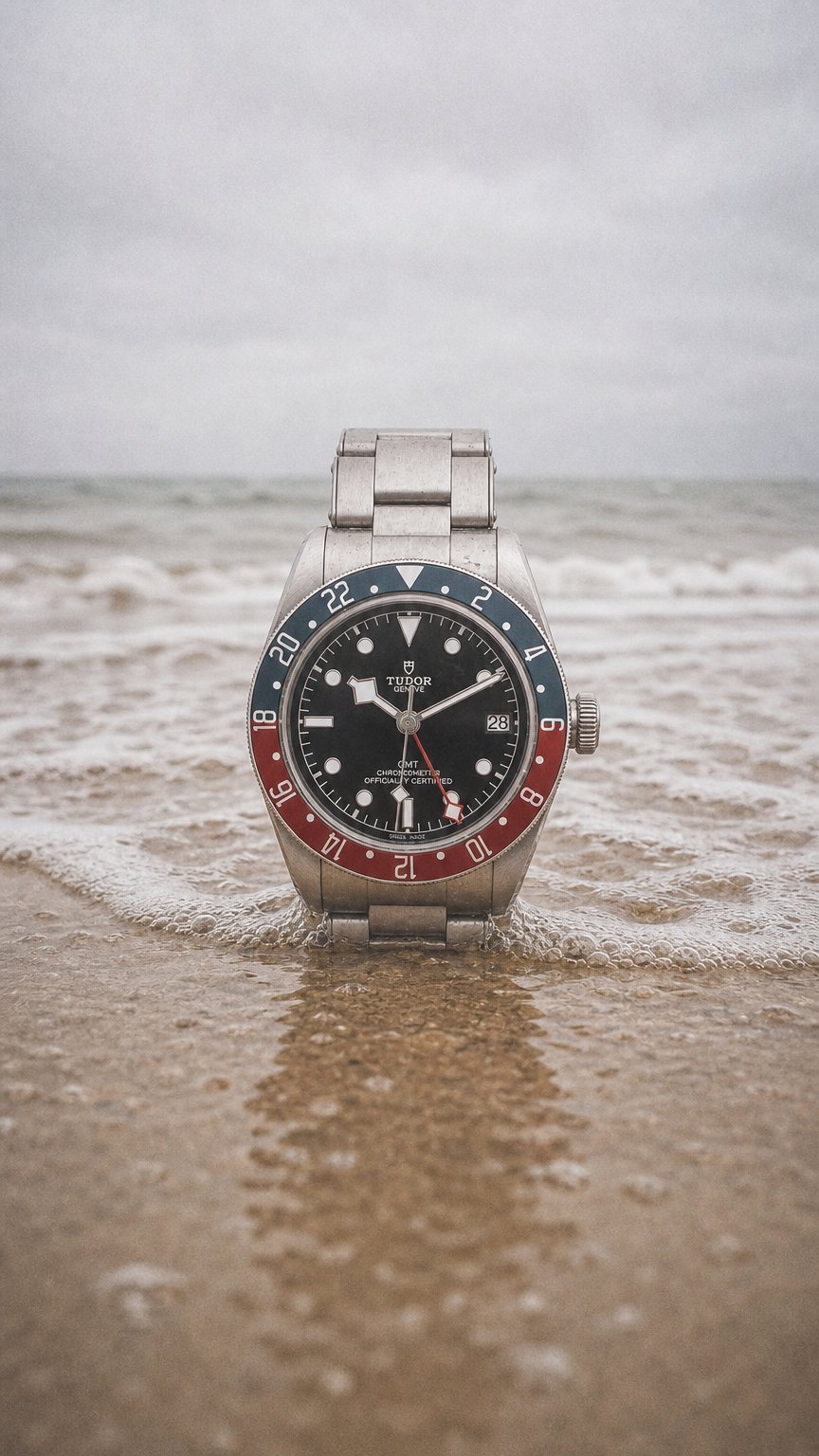 AI product shot of TUDOR Black Bay GMT 41mm Steel