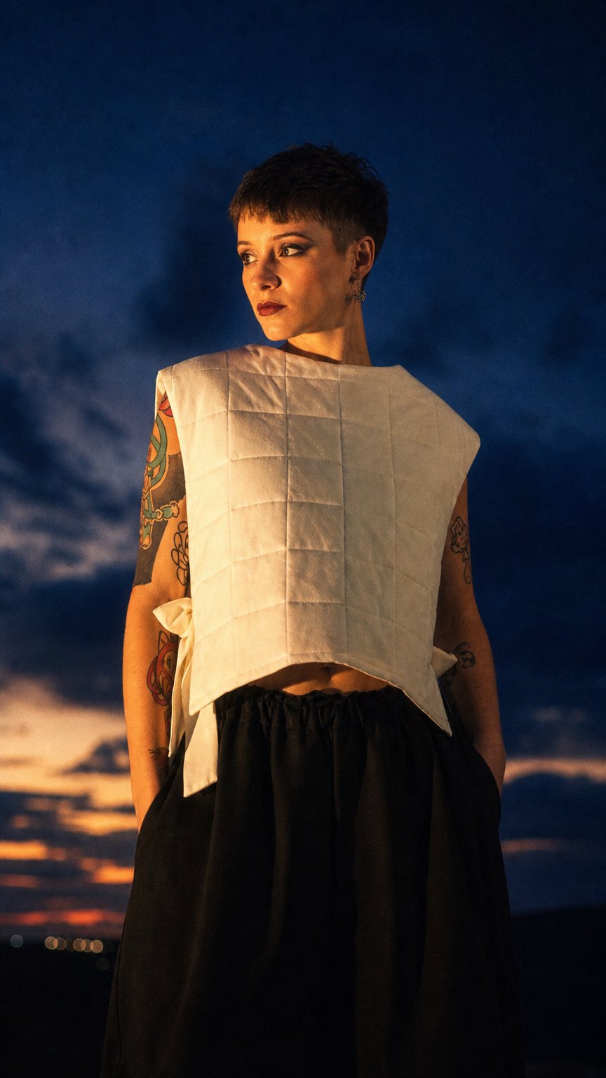 AI product shot of Cropped Vest With Side Ribbons