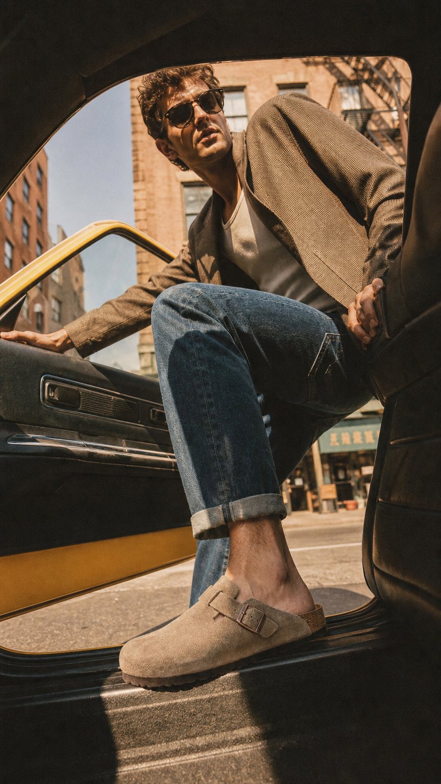 AI product shot of Birkenstock Boston Soft Footbed Men - Taupe