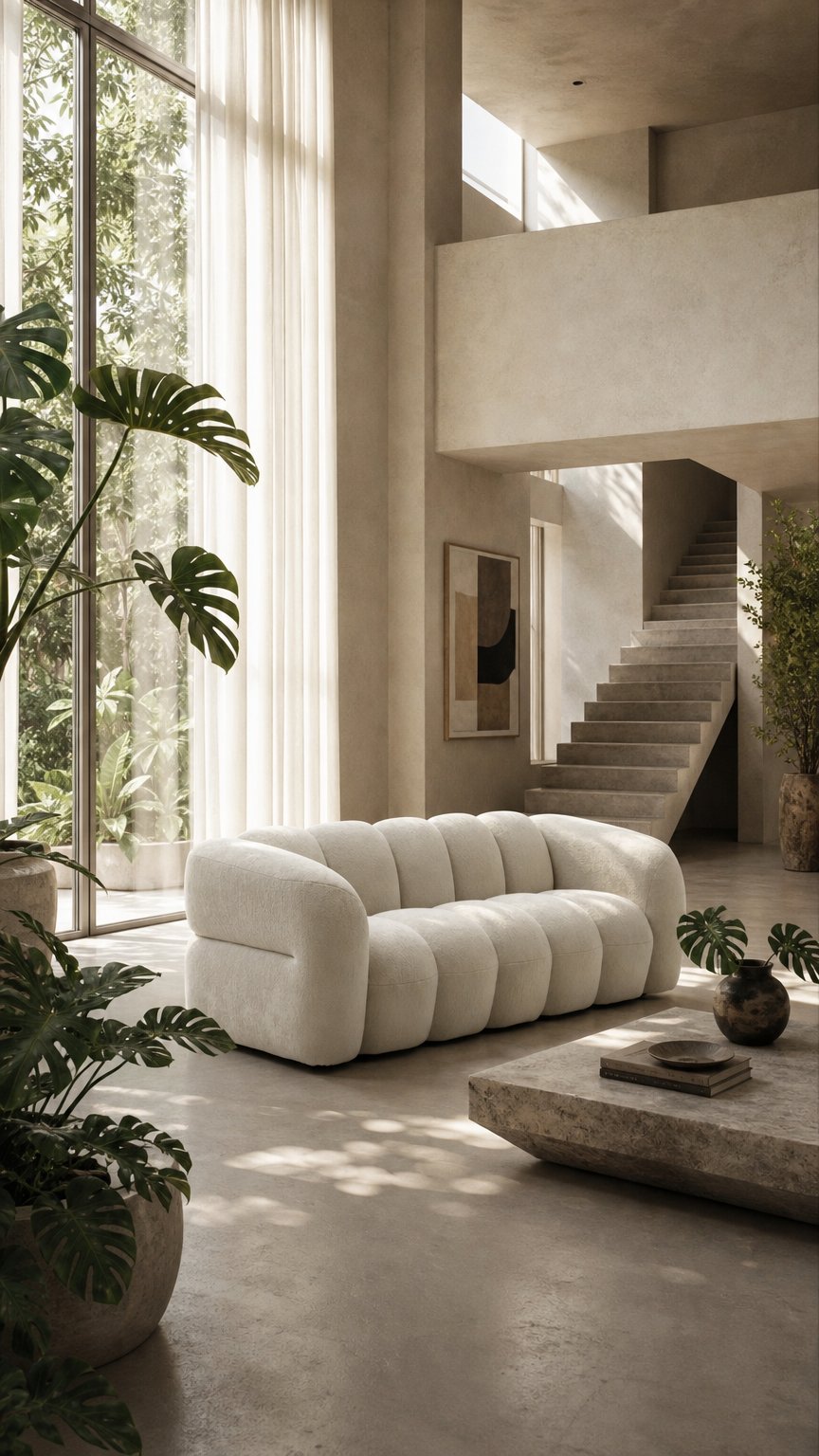 AI product shot of LUGANO 3 - seater sofa light sand
