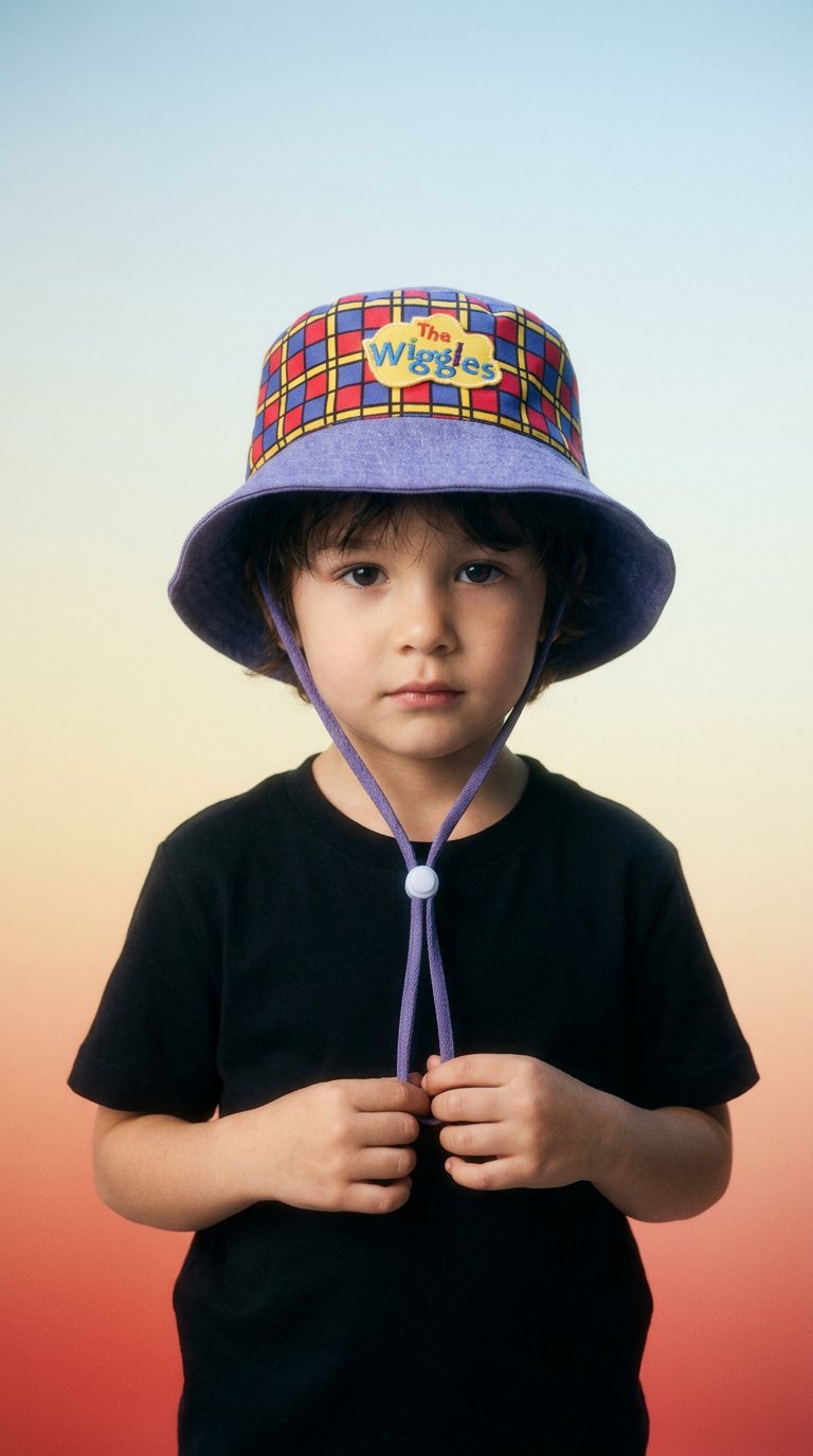 AI product shot of The Wiggles Henry Bucket Hat