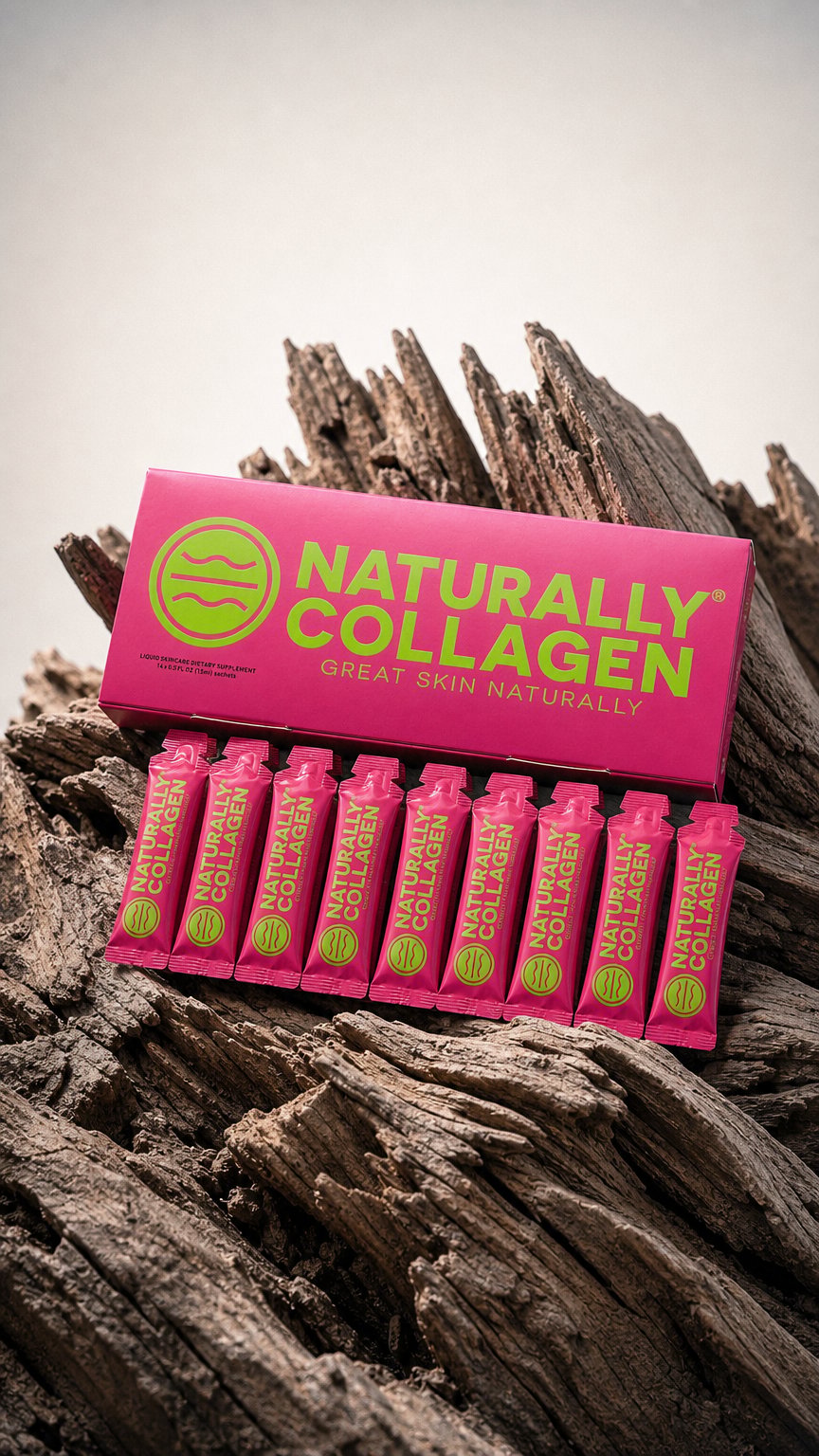 AI product shot of Naturally Collagen® Premium Peptan® Liquid Marine Collagen – Natural Tropical Flavour