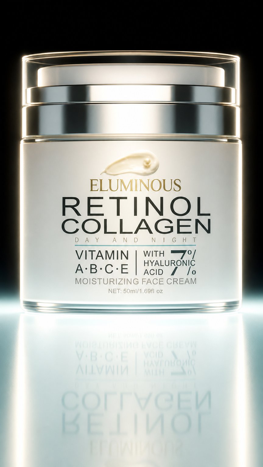 AI product shot of Eluminous Retinol Anti Aging Creame