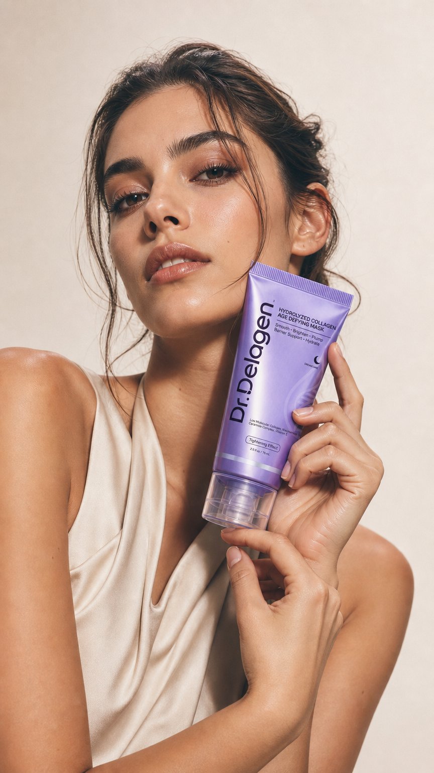 AI product shot of Hydrolyzed Collagen Age Defying Mask - PROMO