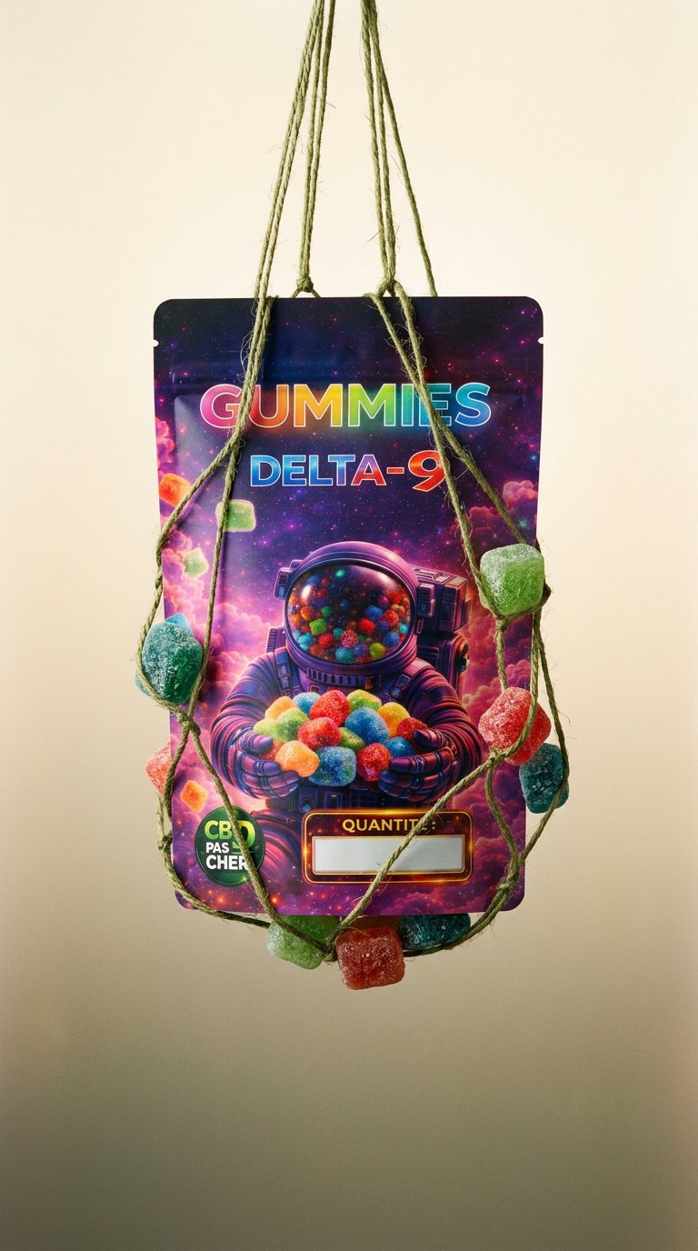 AI product shot of Bonbon cbd Végan 😌 Gummies delta9thc 30mg