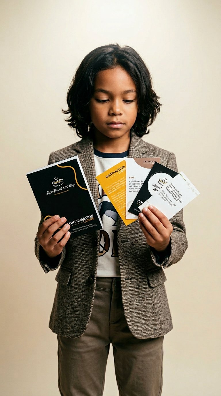 AI product shot of Anti-Racist Hot Dog Cards
