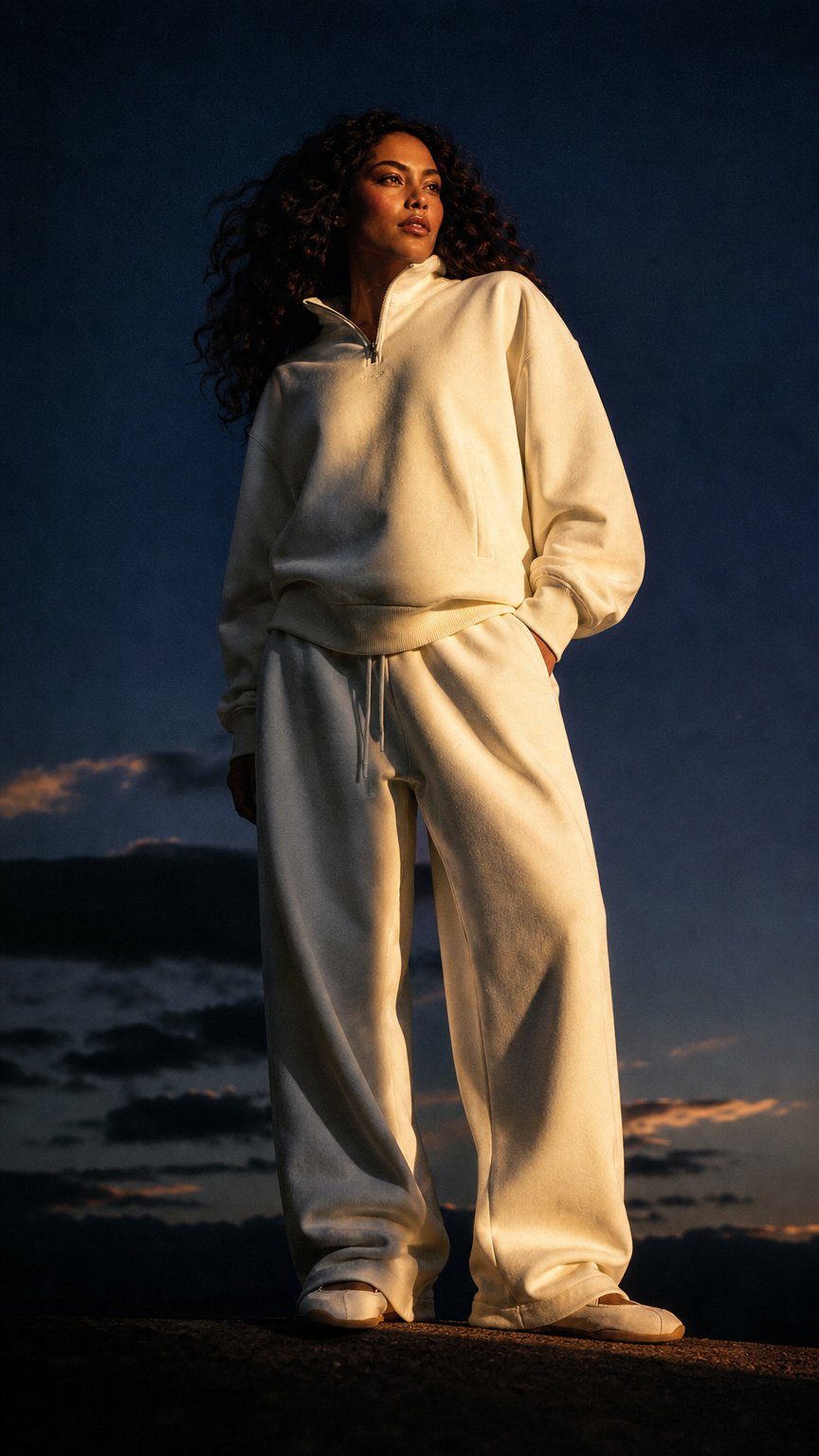 AI product shot of Cotton Fleece Rocco Barrel Sweat Pant