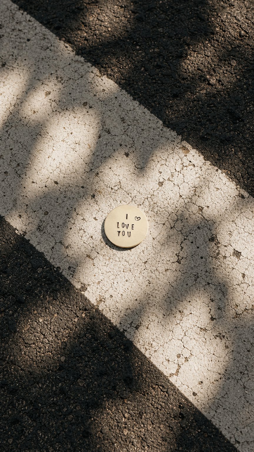 AI product shot of I Love You Pocket Token Hand Stamped