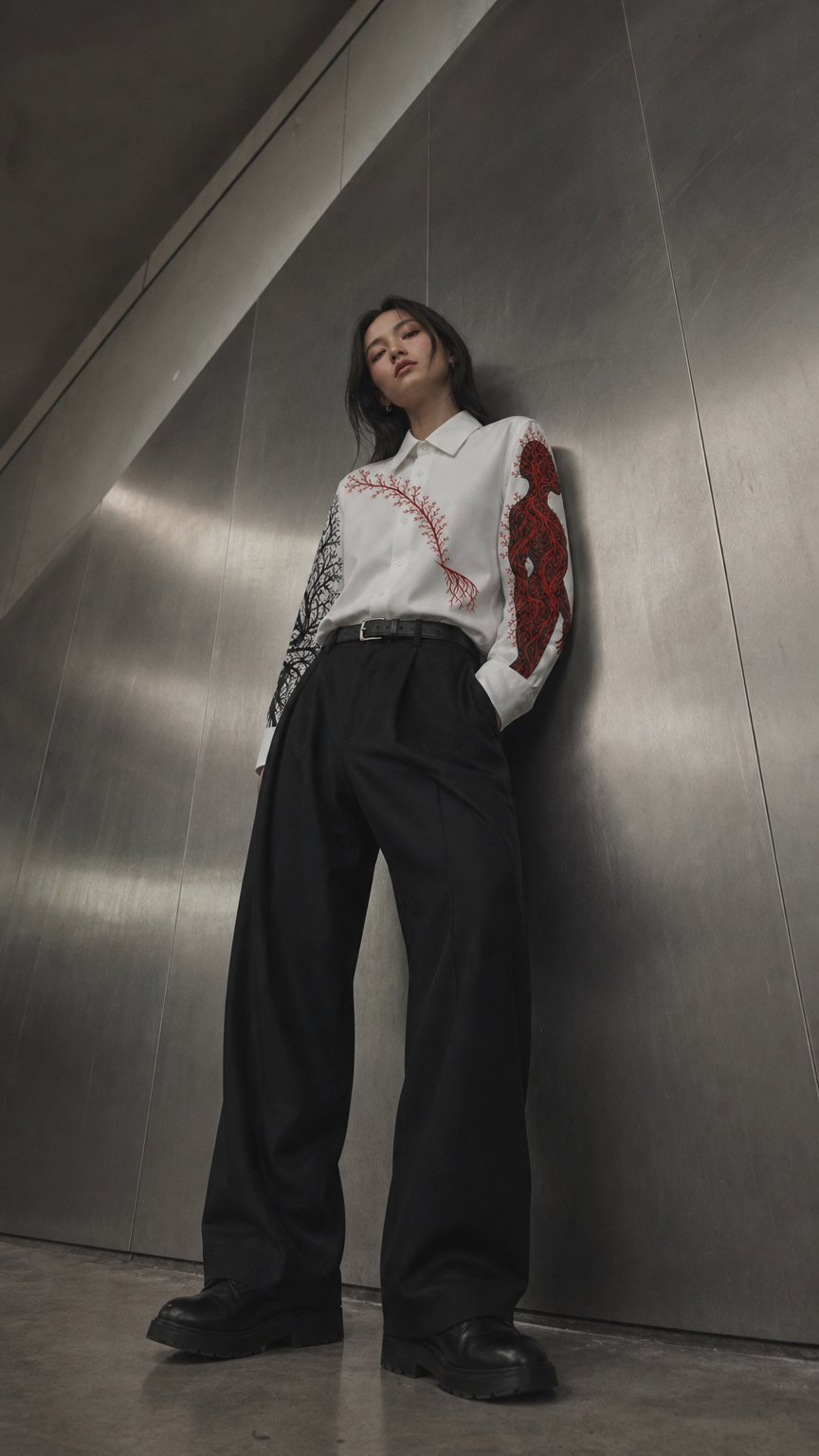 AI product shot of Flora and Fauna Duality Crop Shirt
