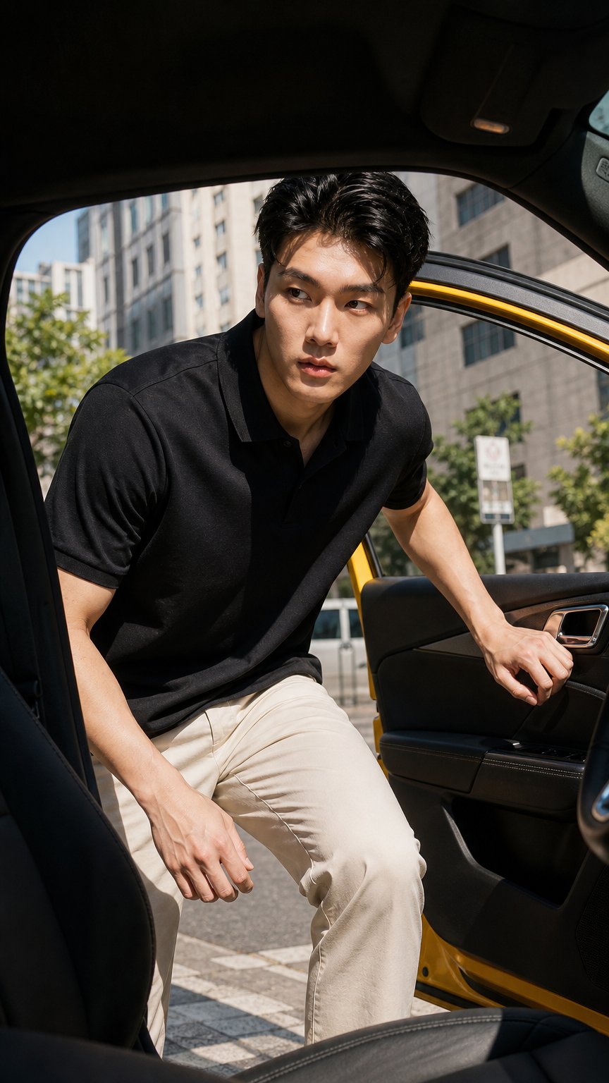AI product shot of 男裝全棉絲光短袖polo衫