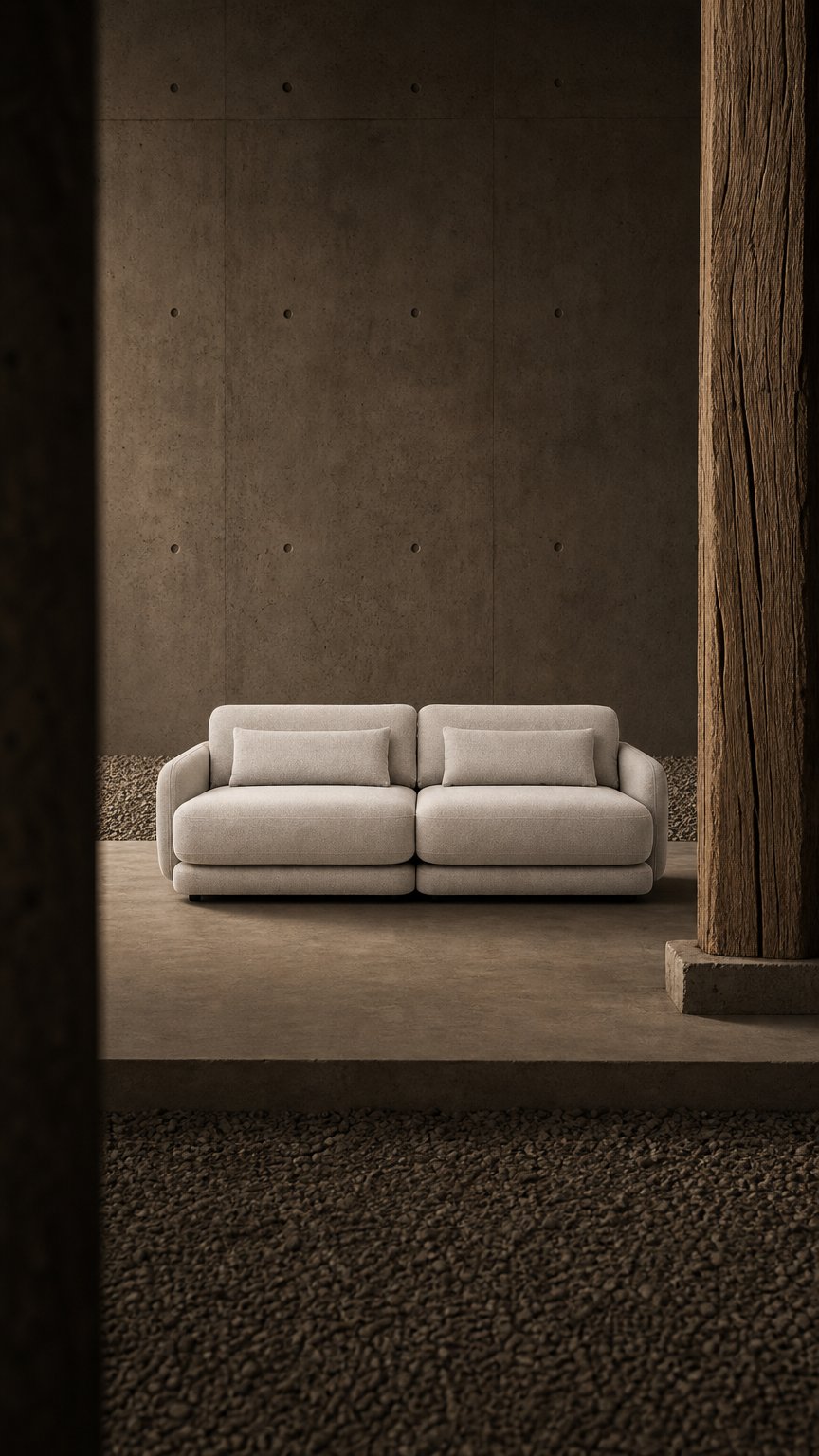 AI product shot of 3-Sitzer-Sofa BOHO