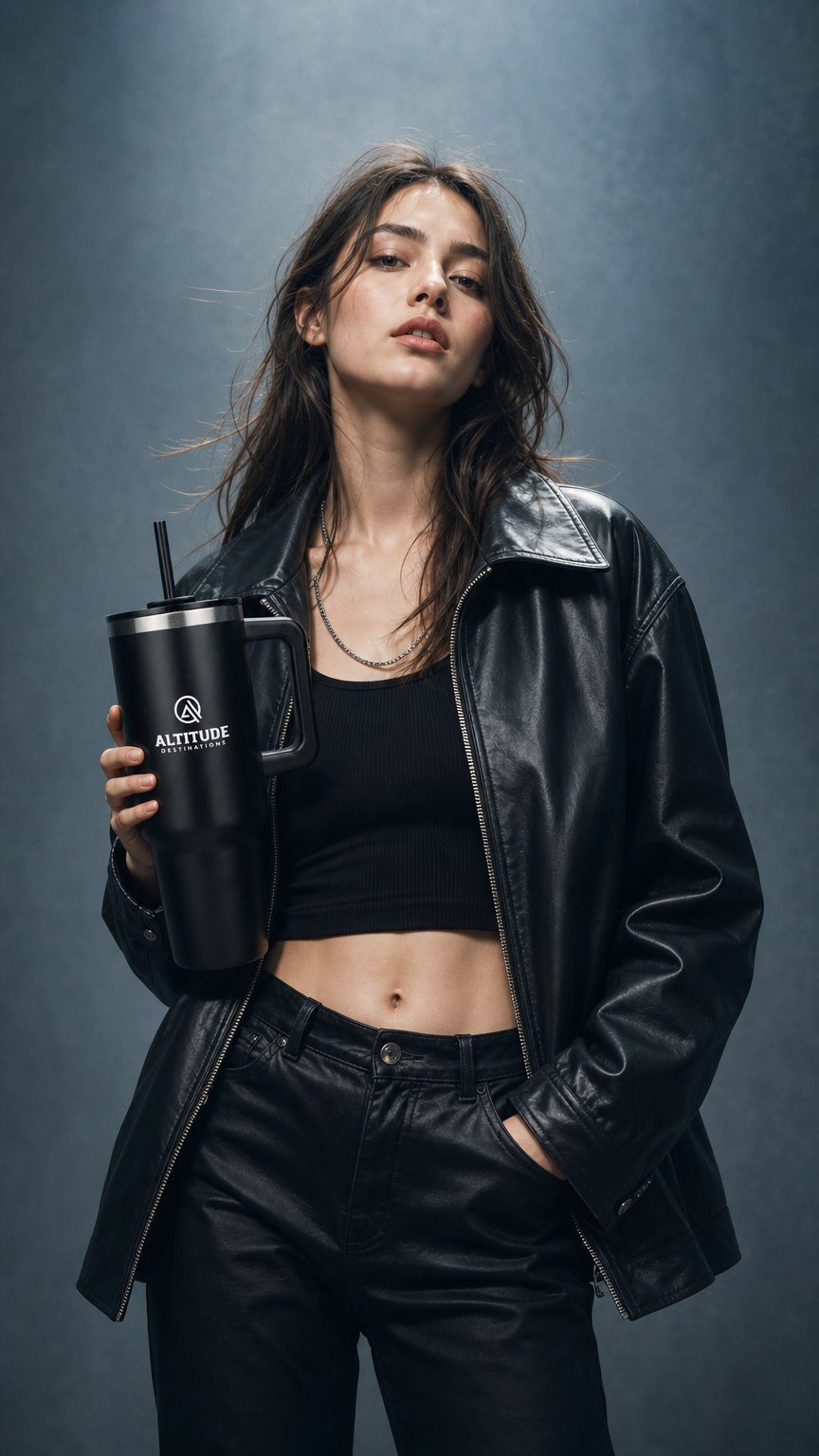 AI product shot of Pinnacle 40 oz Vacuum Insulated Eco-Friendly Travel Tumbler With Straw