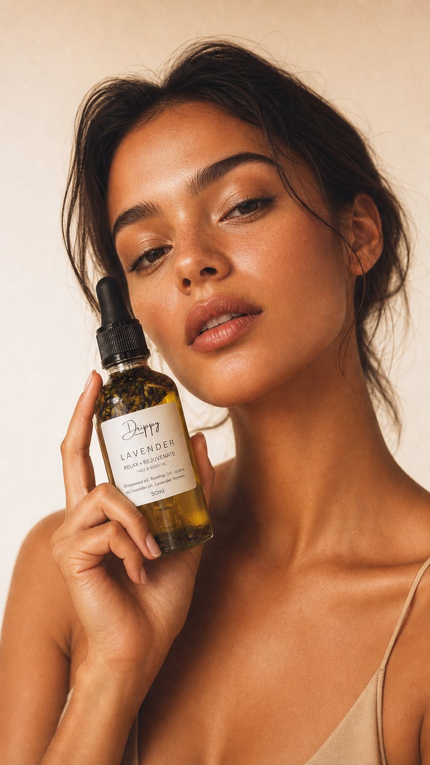 AI product shot of Lavender Floral Oil