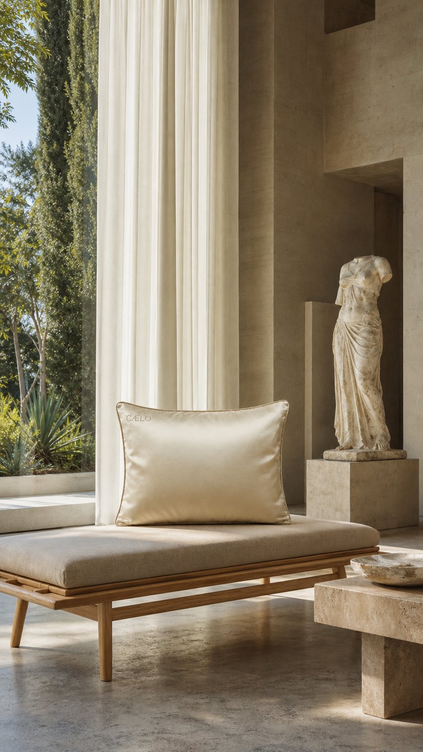 AI product shot of The Cloud: Ultra Soft Mulberry Silk Pillowcase