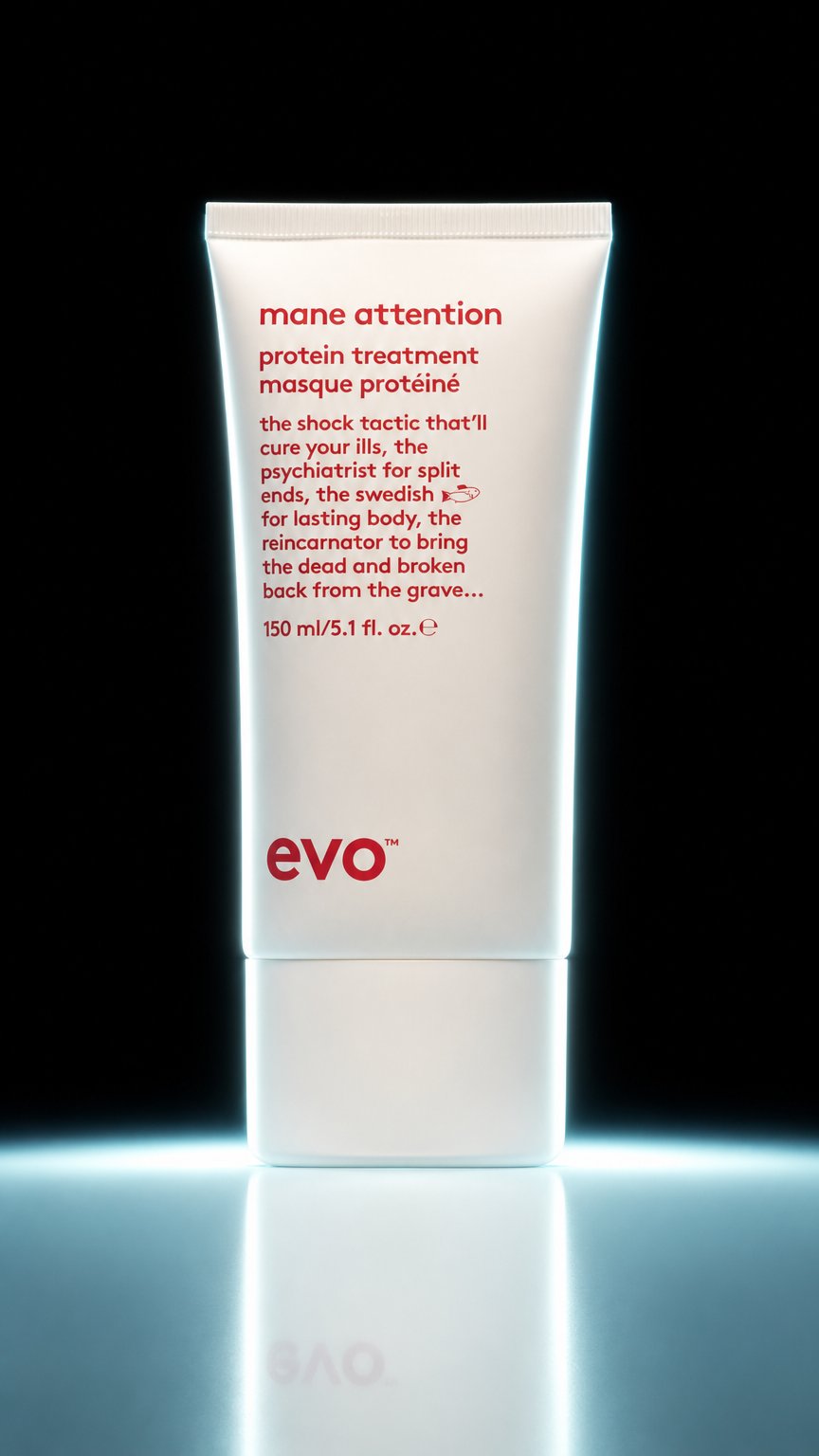 AI product shot of evo mane attention protein treatment 150mL