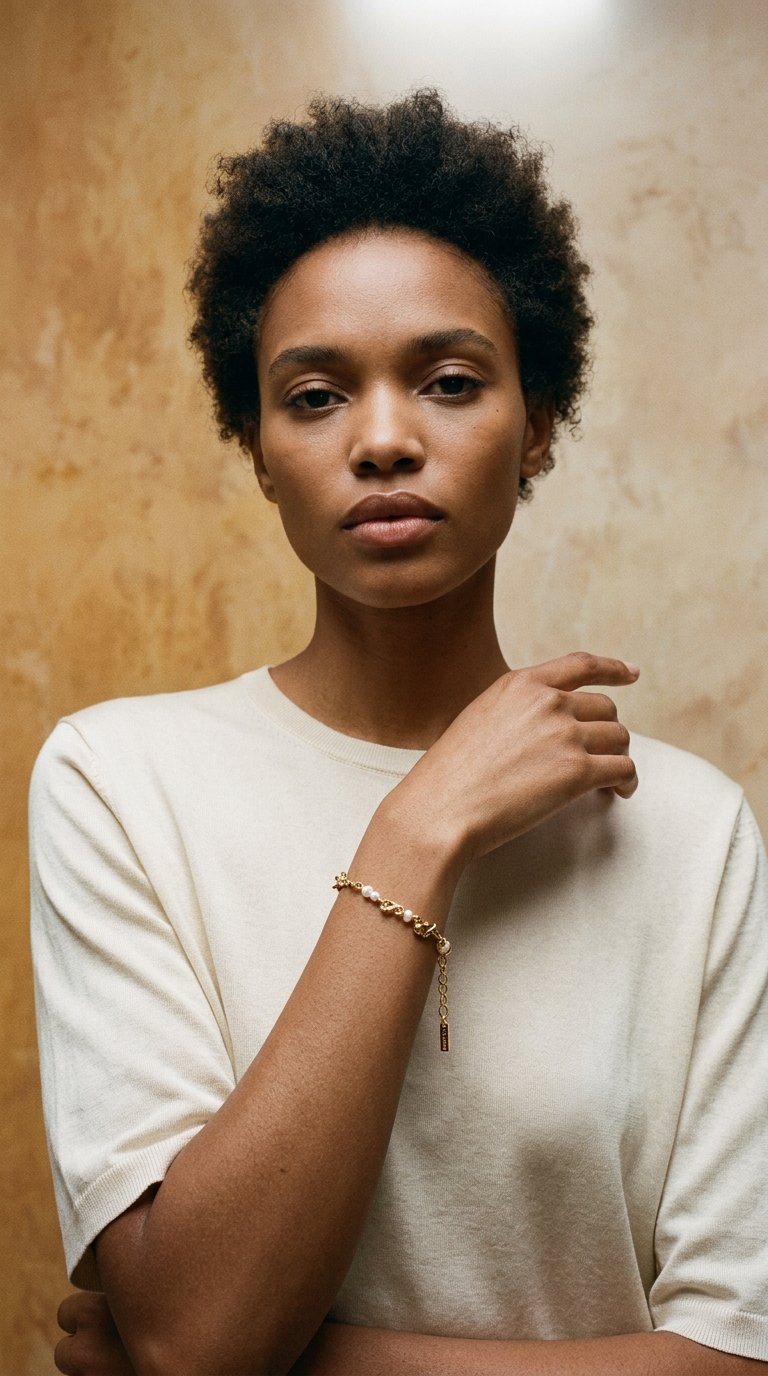 AI product shot of SLOAN armbånd guldbelagt