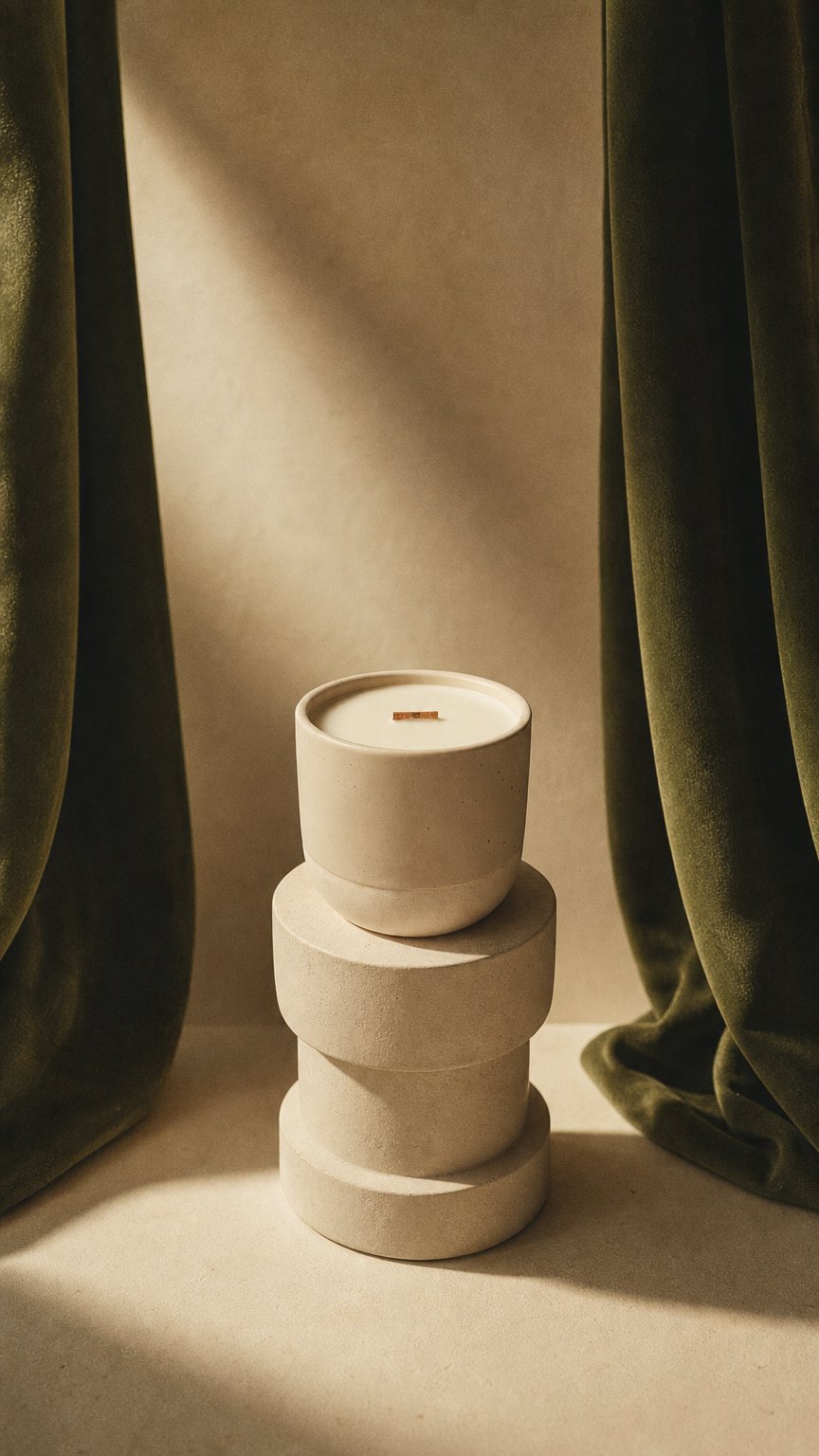 AI product shot of b.light candle – Haven