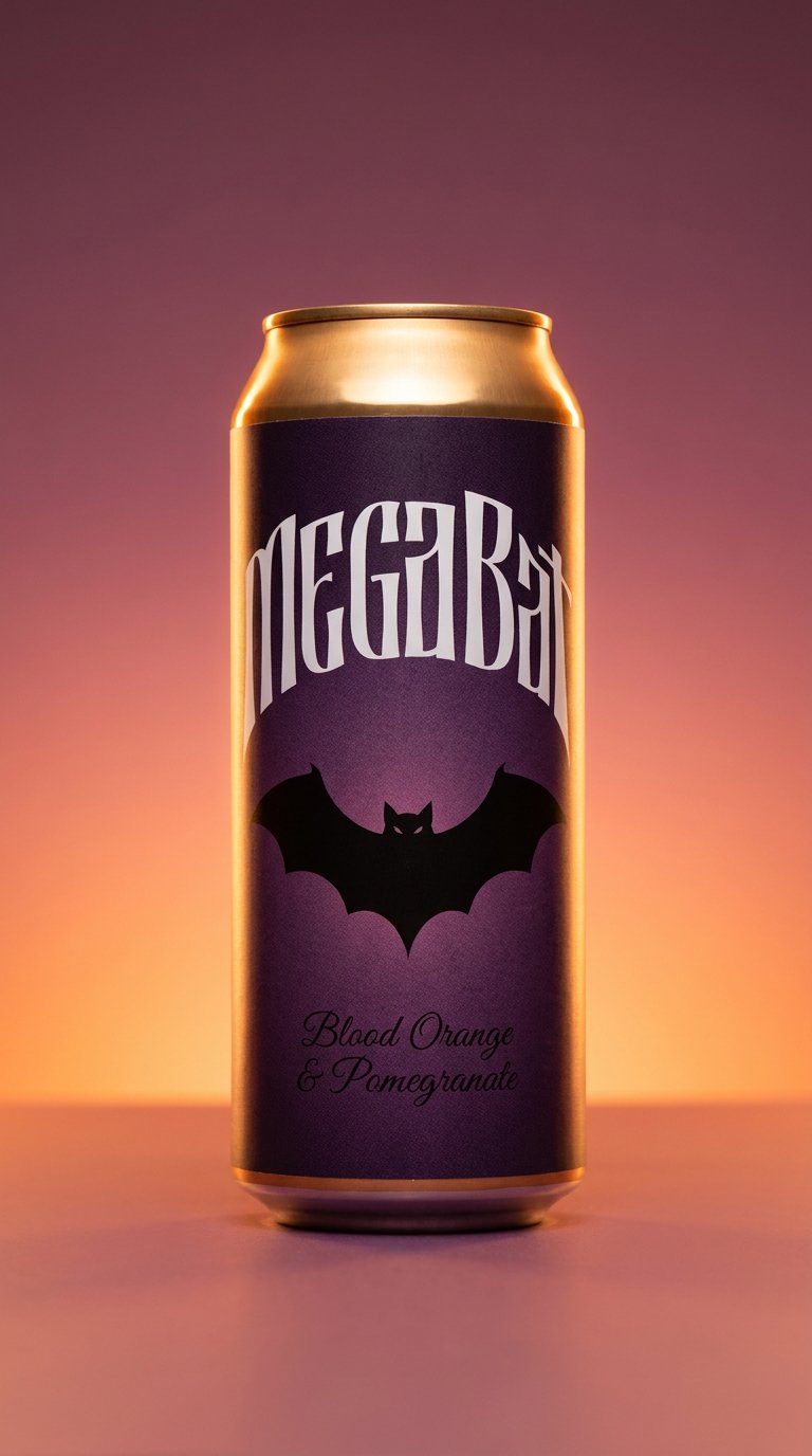 AI product shot of Megabat Vodka RTD