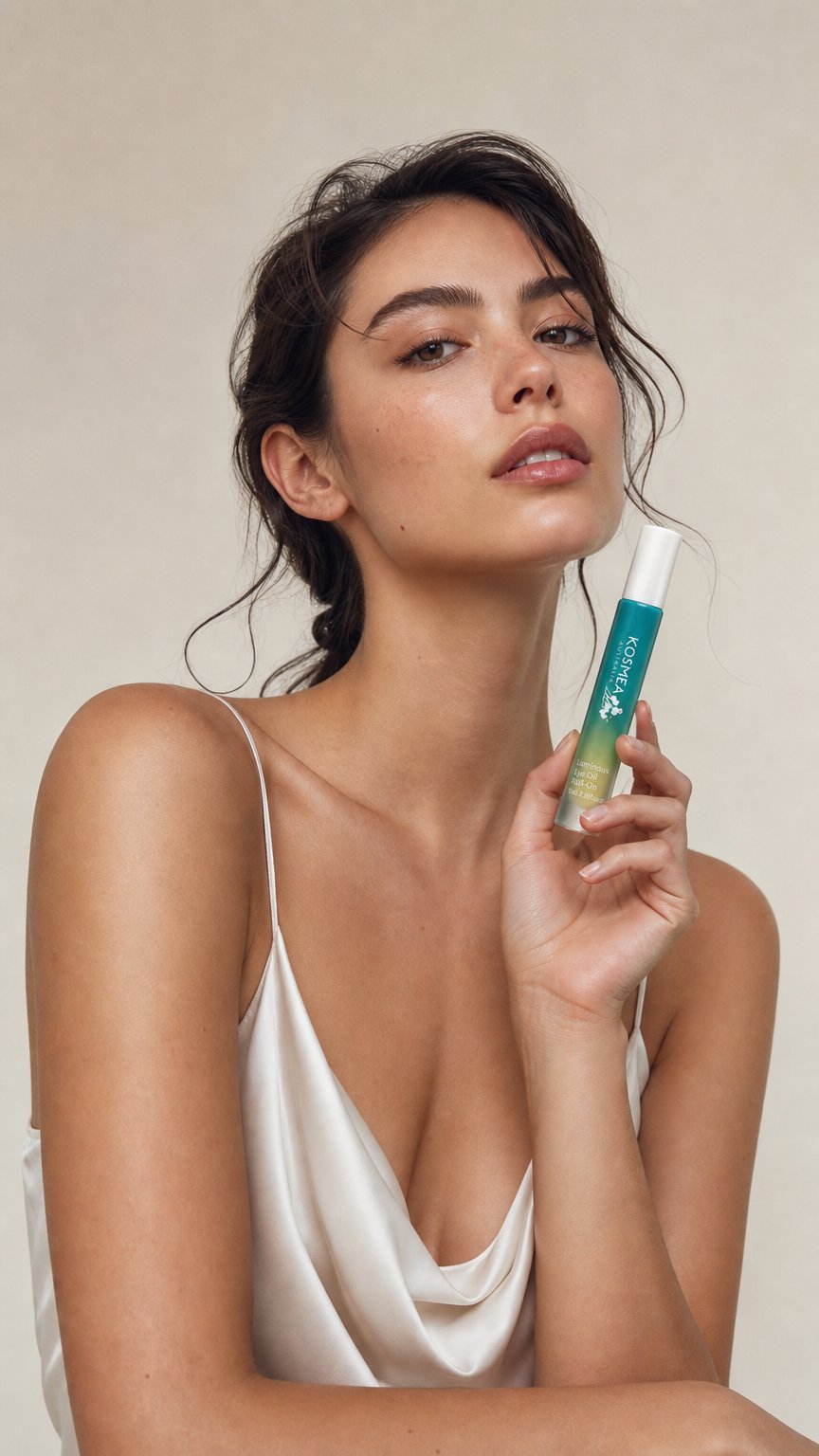 AI product shot of Luminous Eye Oil Roll-On 9mL