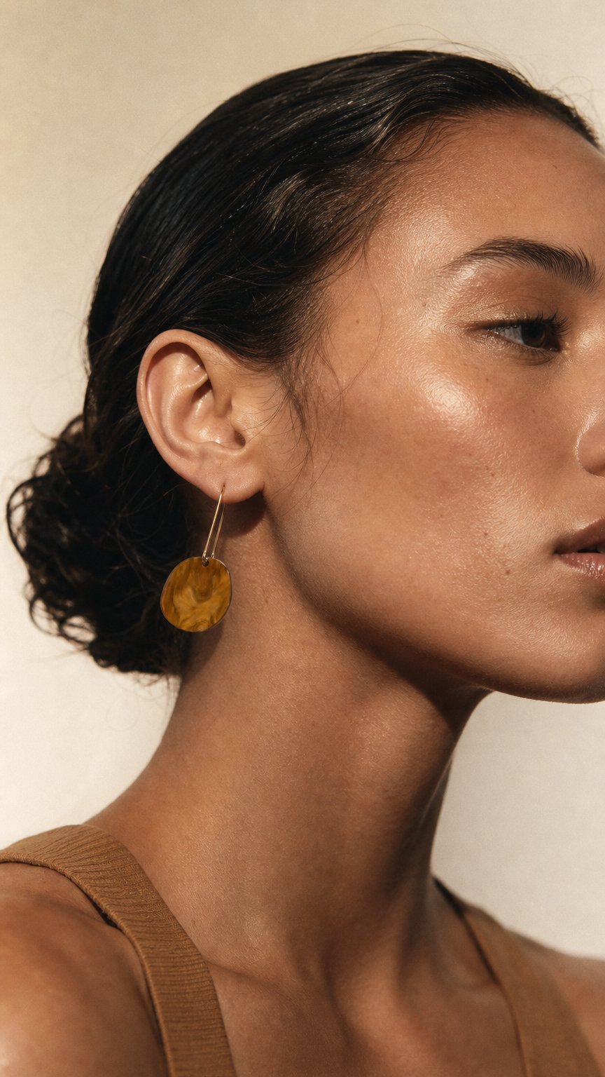 AI product shot of Organic Dangle Earrings - Caramel