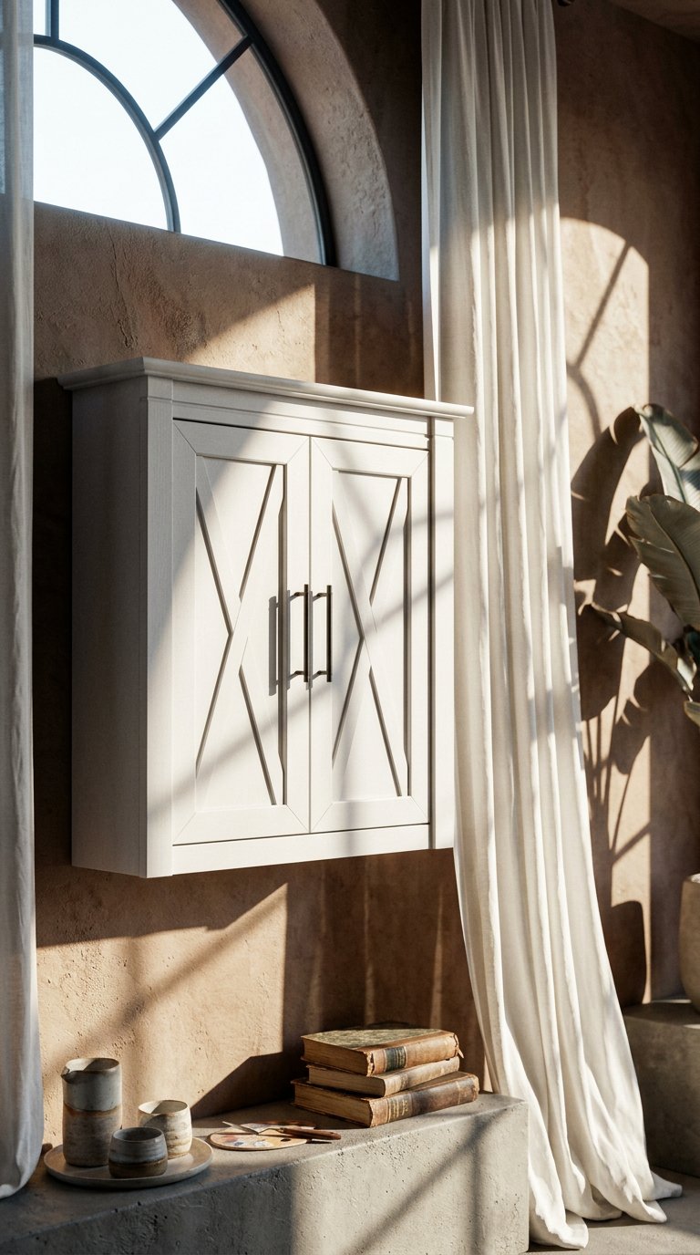 AI product shot of Key West Bathroom Wall Cabinet with Doors