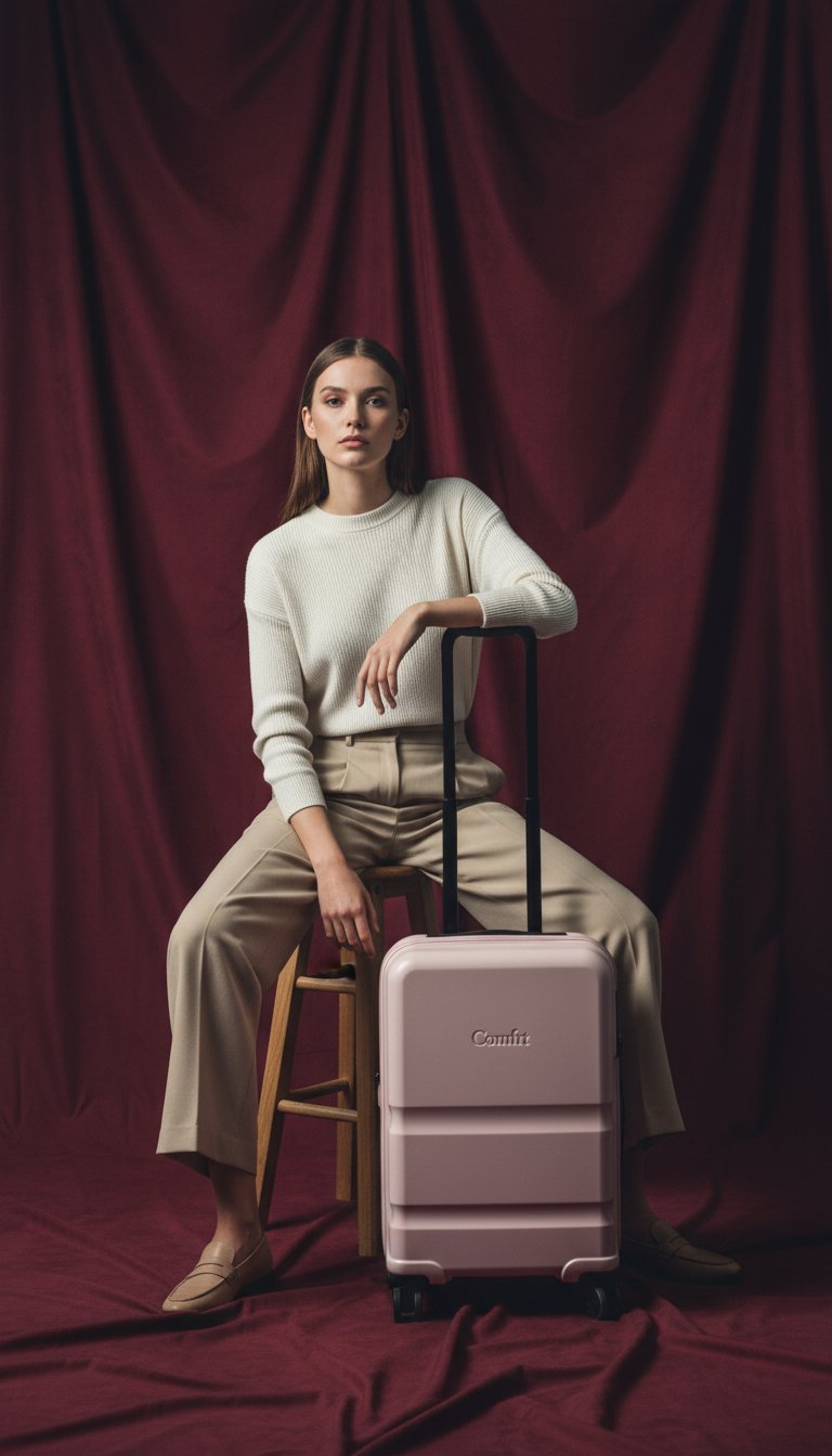 AI product shot of Carry-On Companion Luggage