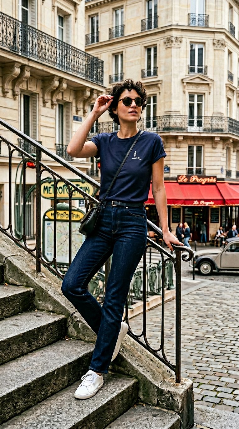 AI product shot of Shirt Me Time Freiluft Navy Bio Baumwolle