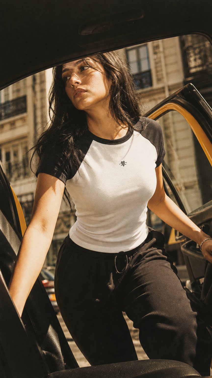 AI product shot of Women’s Micro Rib Emblem Tee