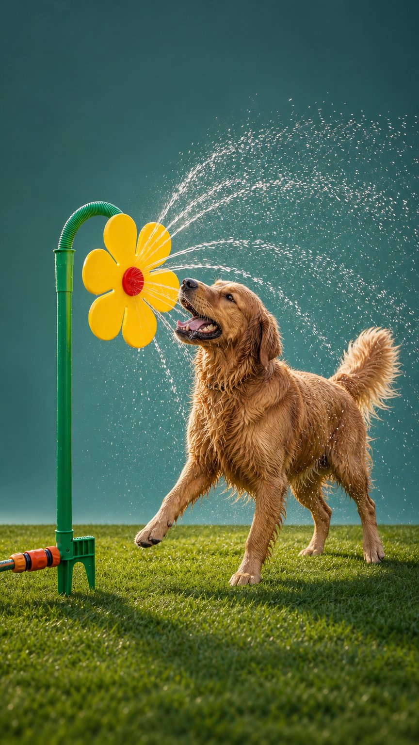 AI product shot of Happy Flower Sprinkler Toy