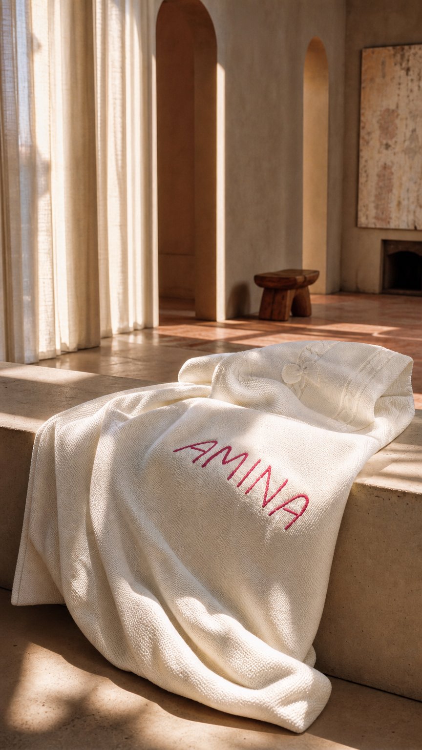 AI product shot of Personalised White Bows Baby Blanket