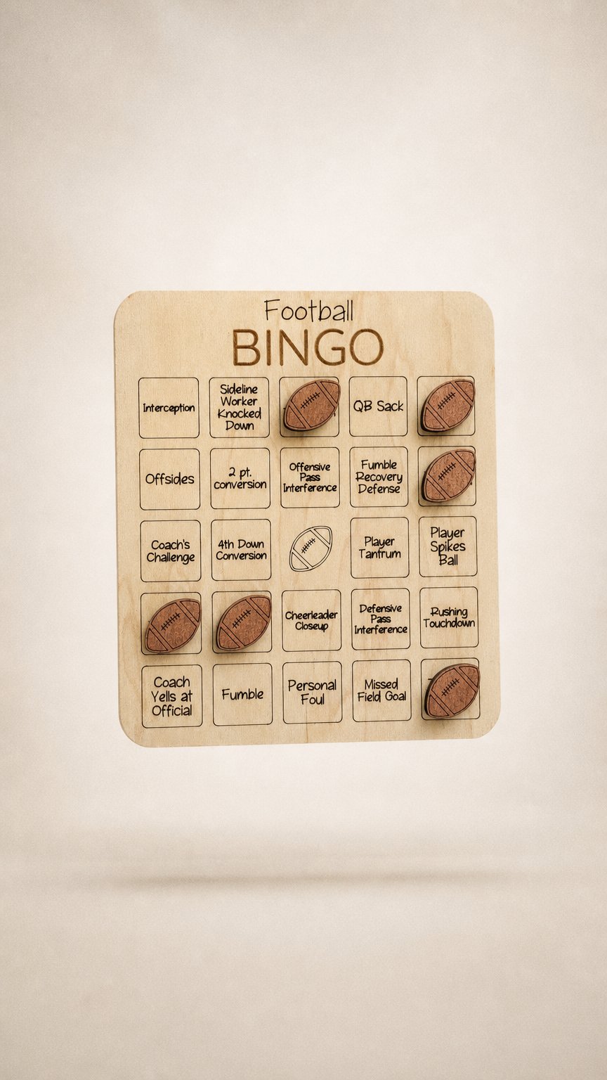 AI product shot of Football Bingo Game