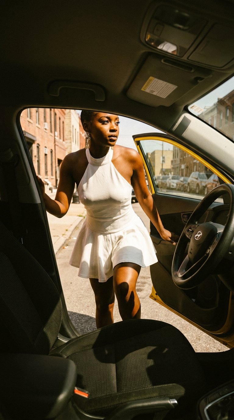 AI product shot of White Halter Ponte Romper