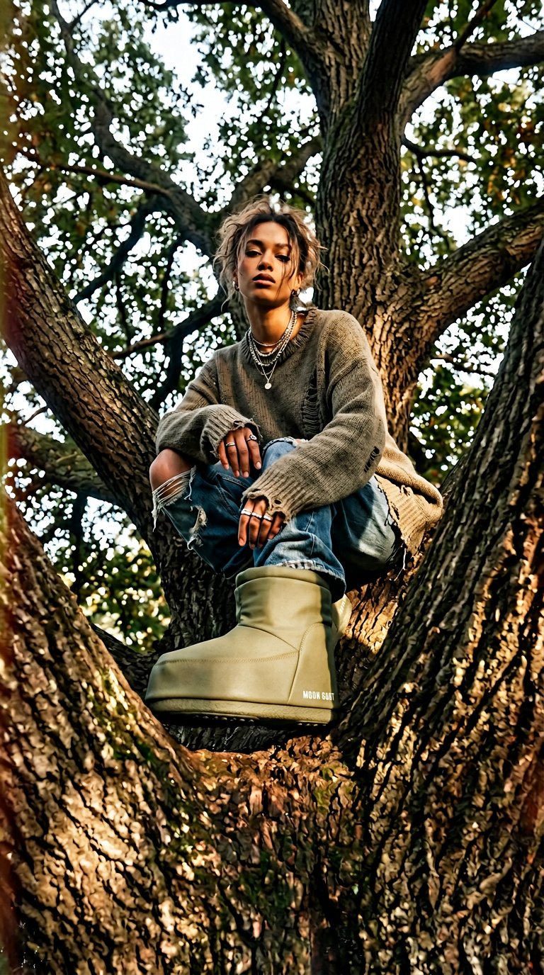 AI product shot of MOONBOOT ICON LOW NOLACE RUBB