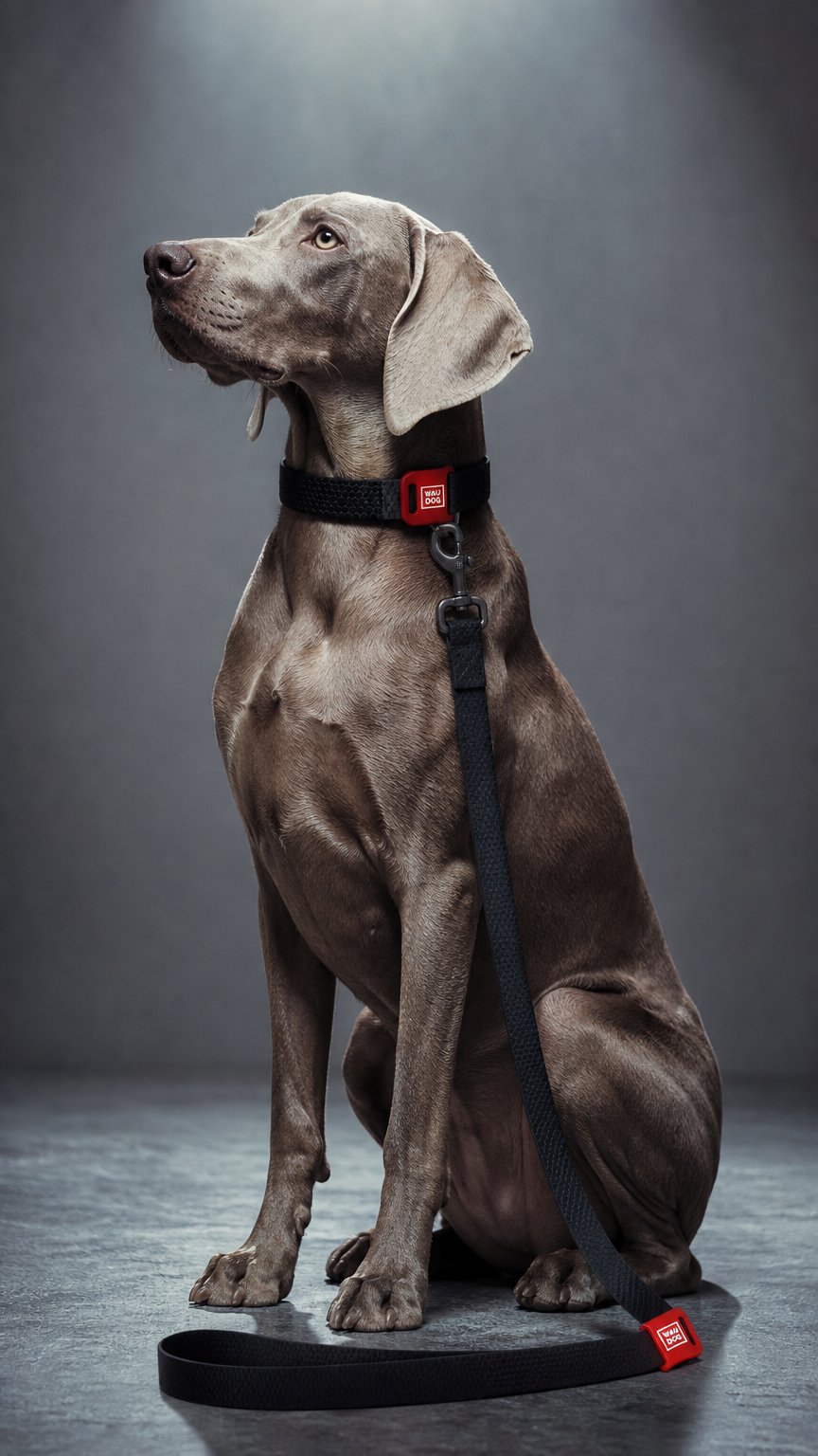 AI product shot of WAUDOG Waterproof Dog Leash - Black