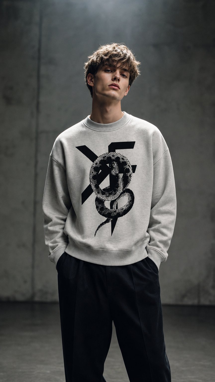 AI product shot of SCALES Fleeced Sweatshirt - Oat Gray