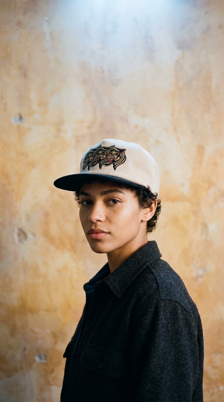 AI product shot of Panthers Corduroy SnapBack