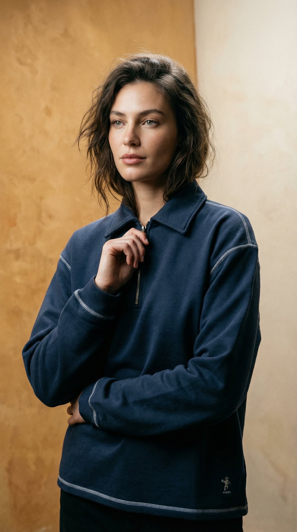 AI product shot of Dancer Half Zip Shirt Navy