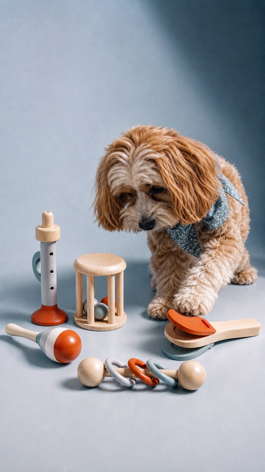 AI product shot of Wholesale Montessori Wooden Hand-eye Coordination Training Toys Textile Drum Wood Sensory Toys for Children Logical Thinking Set