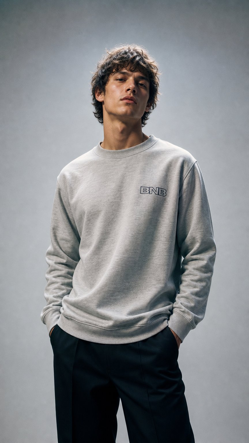 AI product shot of BNB GREY SWEAT