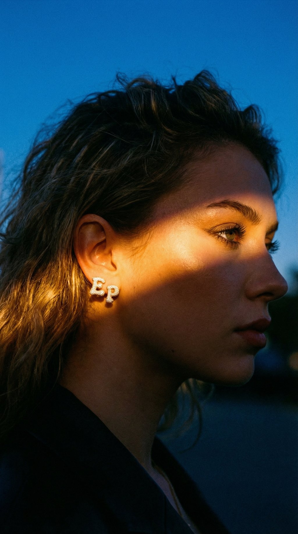 AI product shot of Iced Jumbo Letter Earring - Single