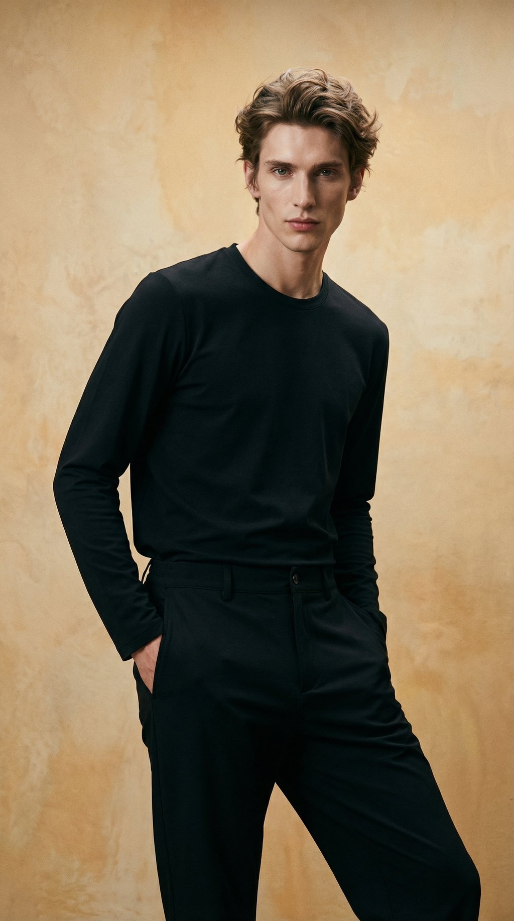 AI product shot of Pantalon noir SERGE MERIBEL