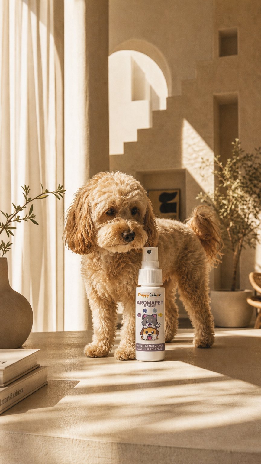 AI product shot of AromaPet™ - Profumo Naturale per animali