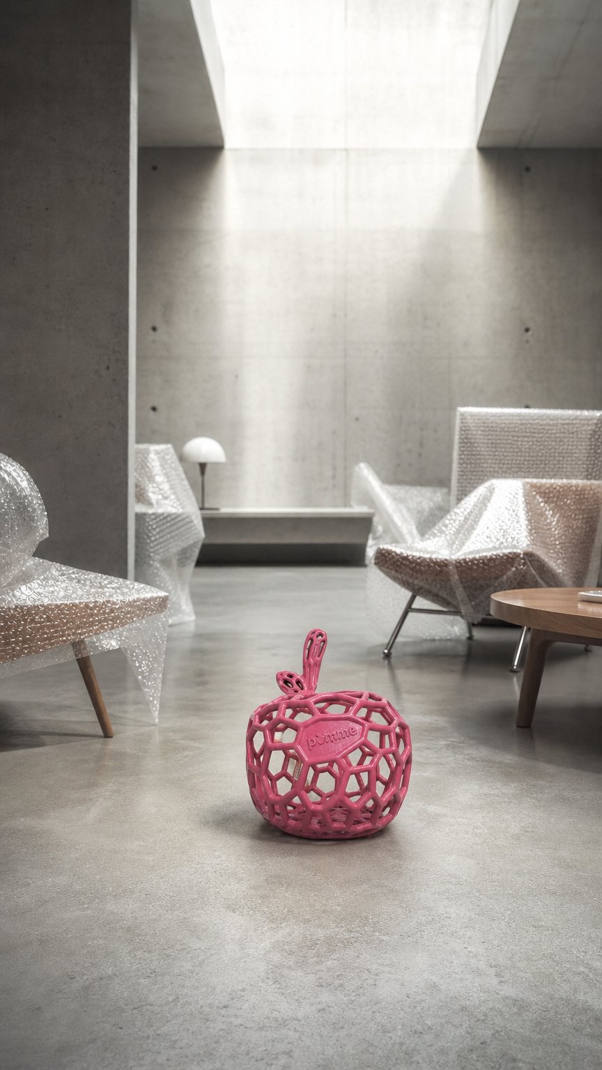 AI product shot of Pomme Plastic 'Shocking Pink'