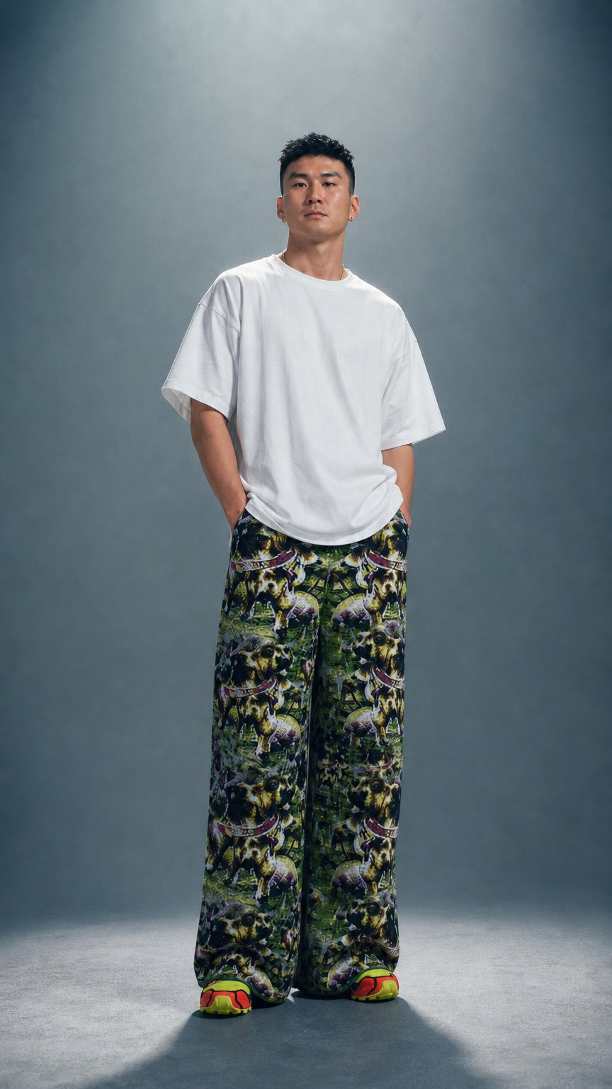 AI product shot of KNIT WIDE LEG PANT