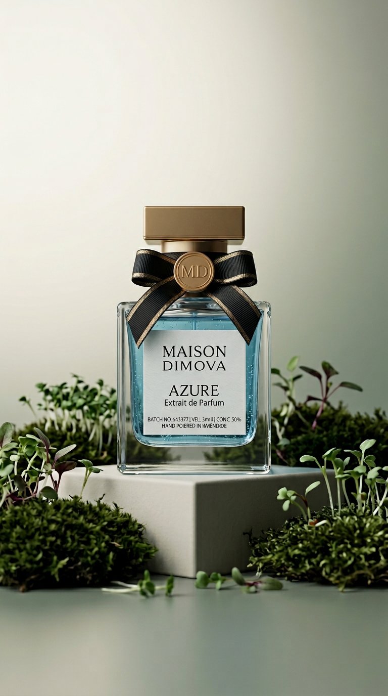 AI product shot of Maison Dimova Azure Extrait de Parfum