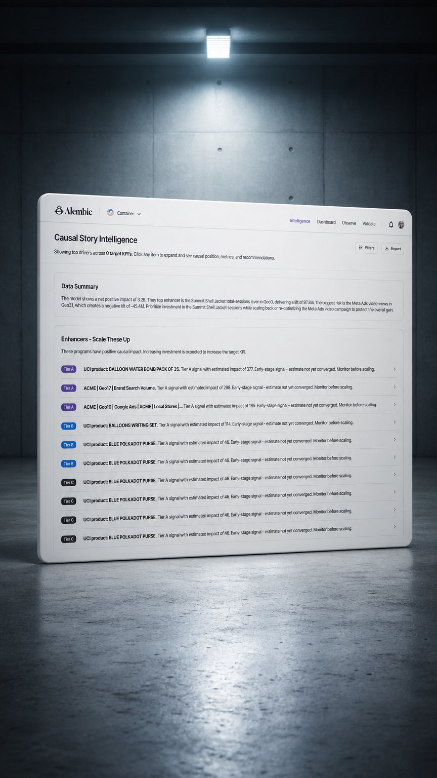 AI product shot of Alembic Causal AI Platform