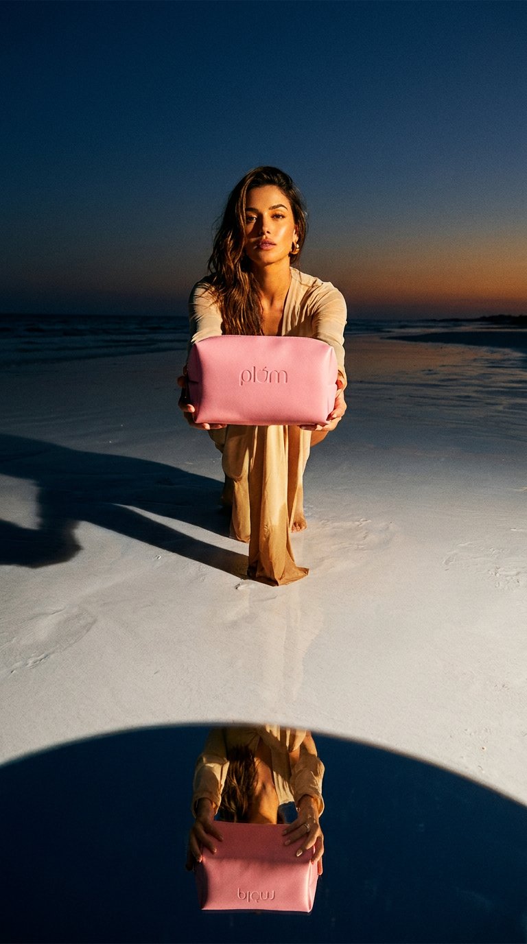 AI product shot of Plum Summer Blush Pouch