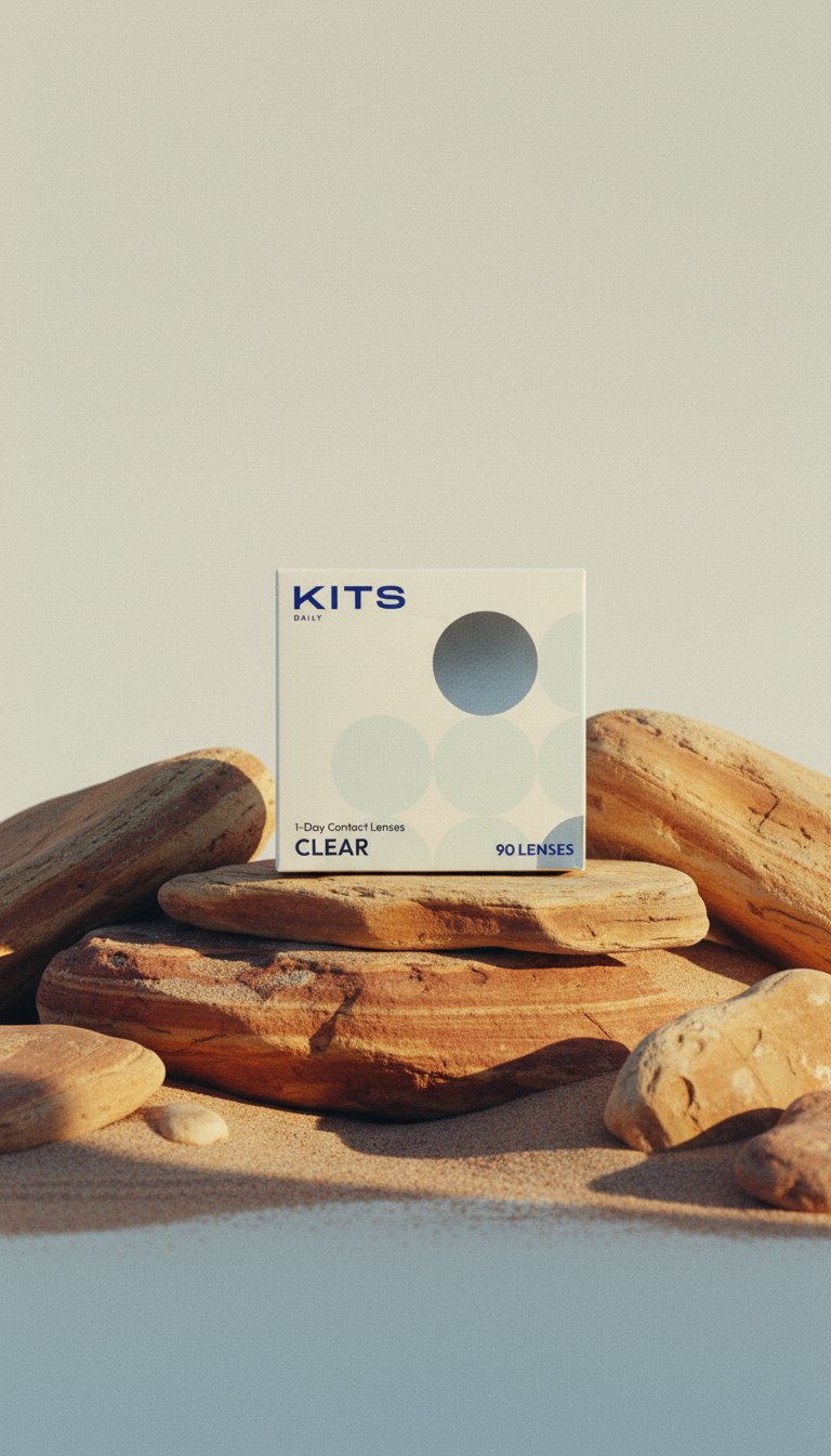 AI product shot of KITS Daily Silicone Hydrogel 90 Pack