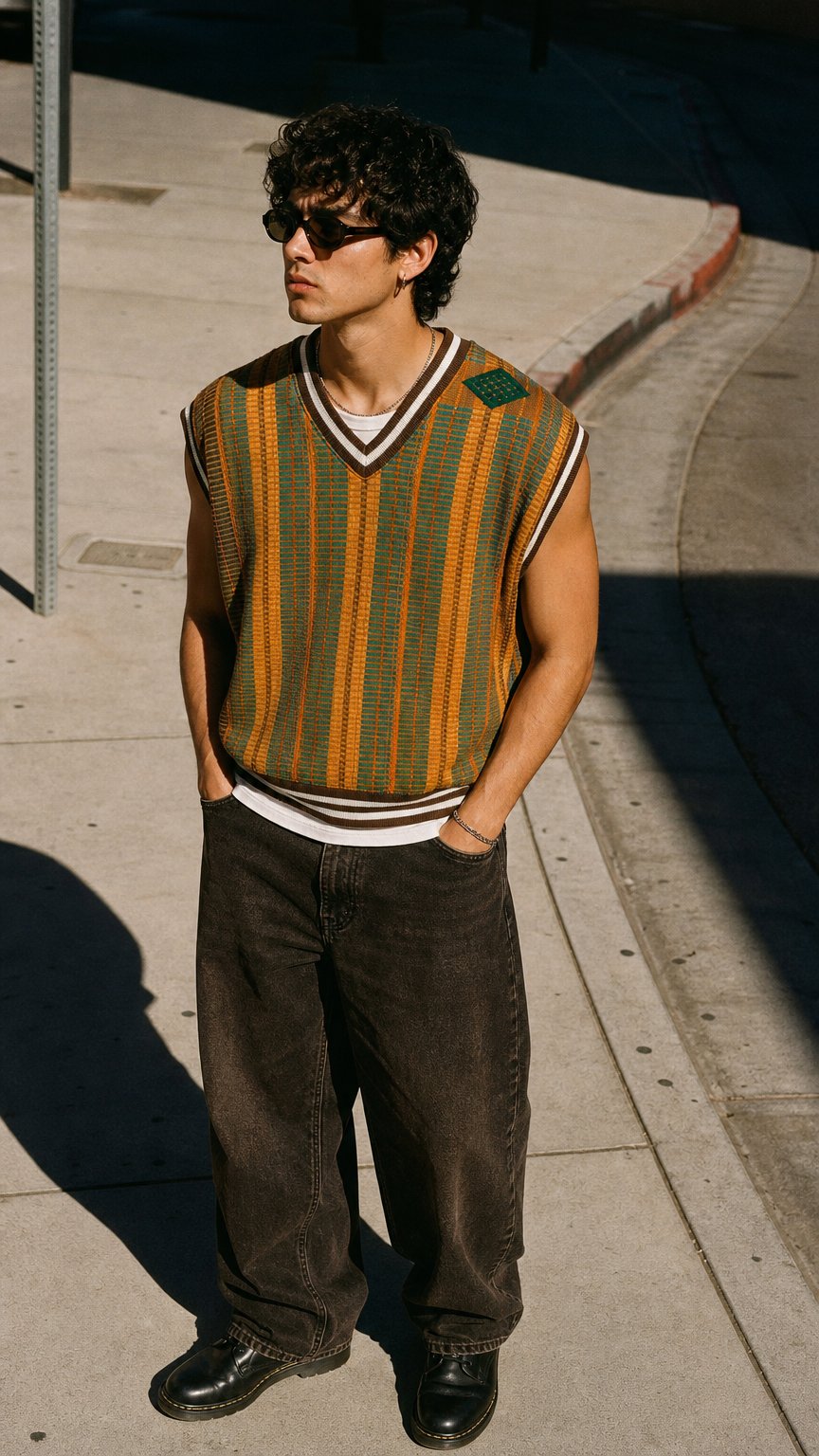 AI product shot of Golden Citrus Cropped Heritage Vest (XL)